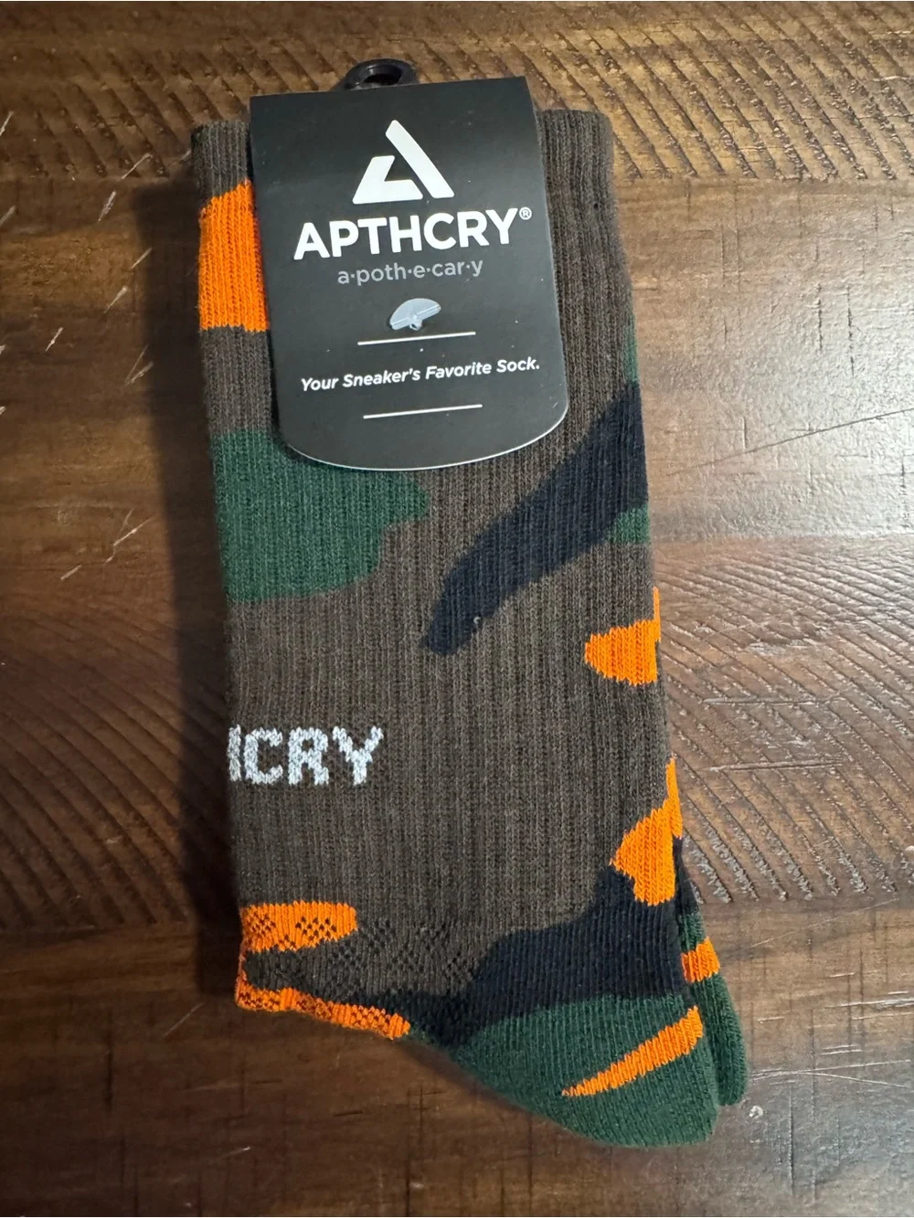 APTHCRY Men's Camo Crew Socks — Brown, Orange, Green and Black